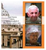 BLOK Sint Vincent, Bequia 2014, Elizabeth II - Paus, pfrs., Postzegels en Munten, Postzegels | Thematische zegels, Koningshuis