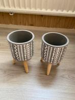 2x Bloempotten | Xenos, Rond, Nieuw, Aardewerk, Tuin