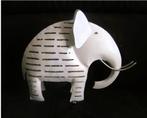 Theelichthouder Olifant / Wit olifantje decoratief / metaal, Overige materialen, 25 tot 50 cm, Wit, Ophalen of Verzenden