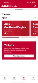 Ajax go ahead eagles 2 x vak 102, Tickets en Kaartjes, Sport | Voetbal