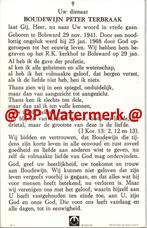 Terbraak Boudewijn 1941 Bolsward 1968 ongeval - 23687, Verzamelen, Bidprentjes en Rouwkaarten, Bidprentje, Ophalen of Verzenden