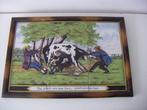 keramiek tegeltableau jr.1920. Die pleit om een koe ........, Ophalen of Verzenden