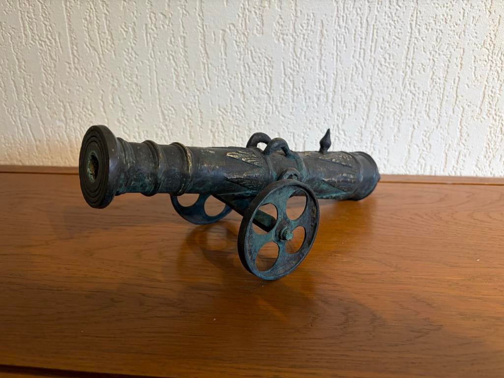Antiek Bronzen Kanon Model, Antiek en Kunst, Ophalen, Brons