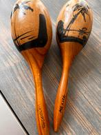 Vintage Samba ballen hout met tropische decor, Ophalen of Verzenden, Gebruikt