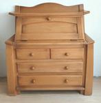 ✅️ Mooie lichteiken klep secretaire met slot, Ophalen