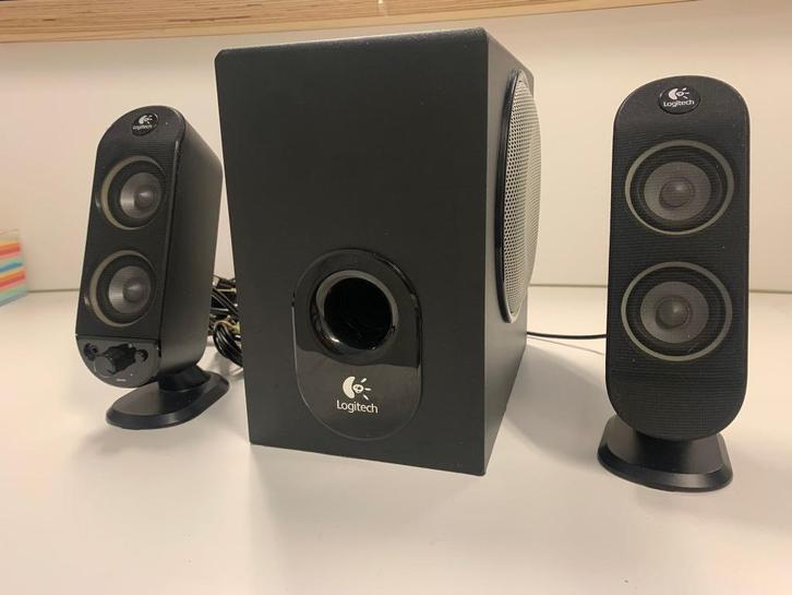 Logitech X‑230 2.1 Speakerset Subwoofer + Satelliets, Audio, Tv en Foto, Luidsprekers, Zo goed als nieuw, Subwoofer, Overige merken