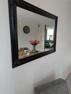 Brocante, rechthoekige spiegel met zwarte lijst 98*72 (b*h), Huis en Inrichting, Woonaccessoires | Spiegels, Ophalen, 100 tot 150 cm