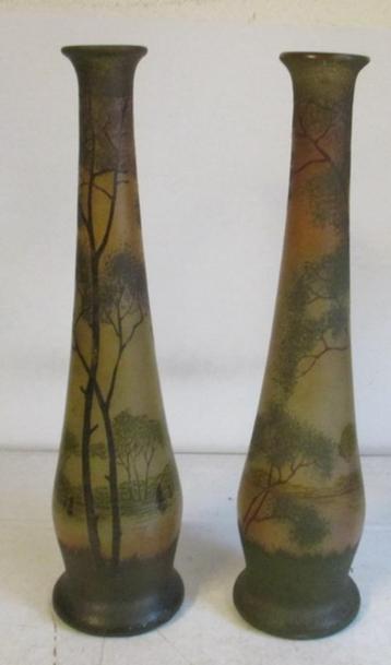 art deco Th. Legras vazen geemailleerd bomen decor 39 beschikbaar voor biedingen