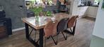 Rechthoekige eettafel van mangohout, Huis en Inrichting, Tafels | Eettafels, Ophalen, 50 tot 100 cm, Zo goed als nieuw, Vijf personen of meer