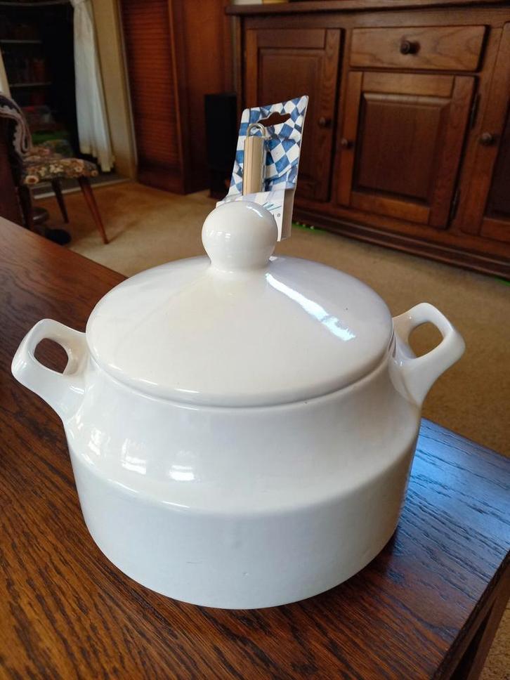 Soepterrine met roestvrijstalen soeplepel, Huis en Inrichting, Keuken | Servies, Nieuw, Overige typen, Overige stijlen, Overige materialen