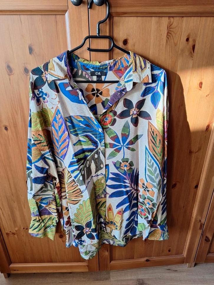 Mooie blouse kleurrijk botanische print nieuw 42, Kleding | Dames, Blouses en Tunieken, Nieuw, Maat 42/44 (L), Overige kleuren