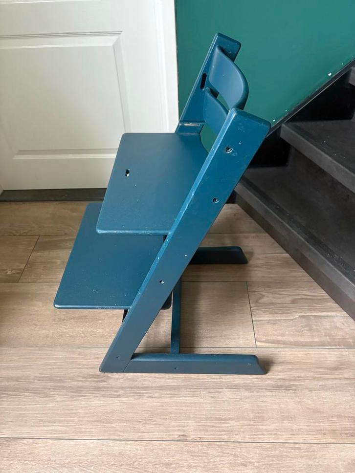 Stokke Tripp Trapp Meegroeistoel - Blauw, Kinderen en Baby's, Kinderstoelen, Gebruikt, Meegroeistoel, Aanschuifbaar, Ophalen