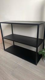 Kvik stalen rek met houten planken zwart 80 cm breed, Huis en Inrichting, Ophalen, Zwart, 50 tot 100 cm, Zo goed als nieuw