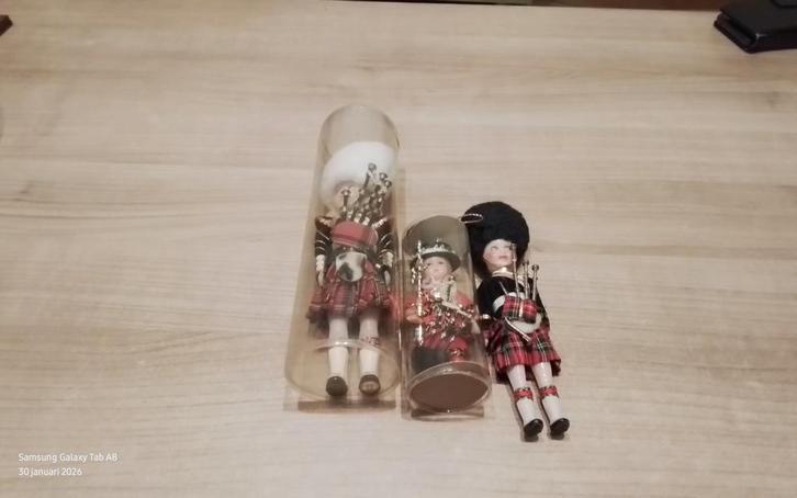 Vintage Schotse Poppen Collectie, met doedelzak, Verzamelen, Poppen, Gebruikt, Pop, Ophalen of Verzenden