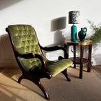 SALE Groene Chesterfield victoriaans lounge fauteuil vintage, Ophalen, ?, Zo goed als nieuw, ?