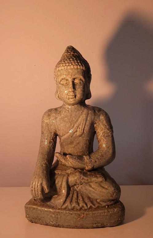 Boeddha beeld 30cm hoog, steen turquoise., Huis en Inrichting, Woonaccessoires | Boeddhabeelden, Nieuw, Ophalen