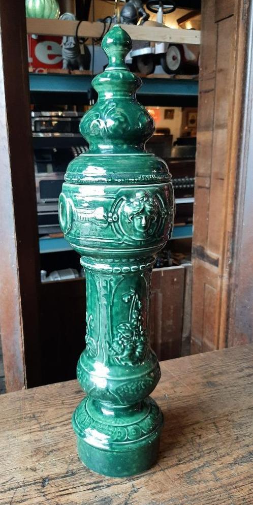 Antieke bierpomp origineel Majolica en beide zijn puntgaaf, Antiek en Kunst, Curiosa en Brocante, Ophalen
