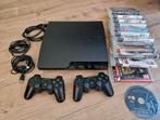 PS3 Slim 320GB + 2 Controllers + 13 Games!, Spelcomputers en Games, Spelcomputers | Sony PlayStation 3, Met 2 controllers, 320 GB