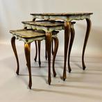 Set van 3 vintage nesting tables / bijzettafeltjes, Antiek en Kunst, Antiek | Meubels | Tafels, Ophalen