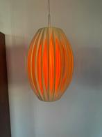Vintage Deense kunststof lamellen hanglamp ‘70, Vintage retro buisframe design rotan webbing papercord deens, Ophalen of Verzenden
