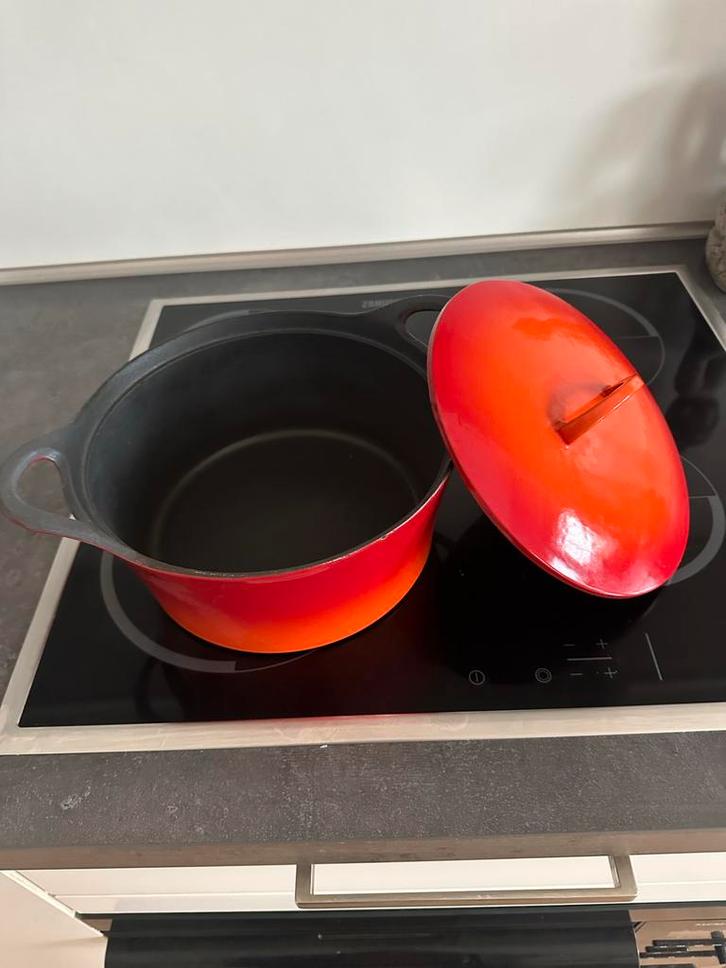 Hackman Braadpan - Gietijzer - Oranje, Huis en Inrichting, Keuken | Potten en Pannen, Zo goed als nieuw, Koekenpan of Braadpan