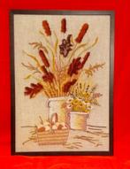 Groot GEBORDUURD SCHILDERIJ vintage, Antiek en Kunst, Ophalen of Verzenden