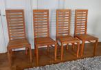 4x eetkamerstoel, Ophalen, Bruin, Hout, Vier