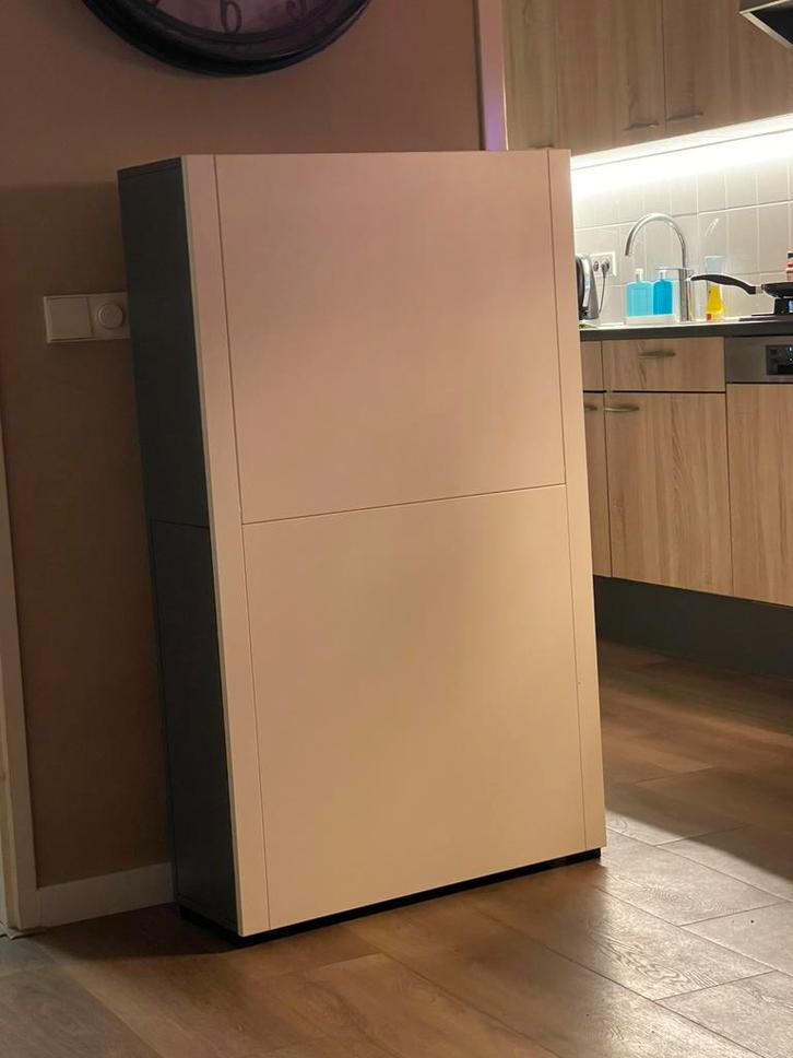 Grijs/ wit computerkast, Huis en Inrichting, Kasten | Computermeubels, Zo goed als nieuw, 120 tot 170 cm, 70 tot 120 cm, Minder dan 40 cm