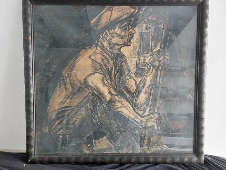 Mijnwerker van Jan Toorop, Antiek en Kunst, Kunst | Litho's en Zeefdrukken, Ophalen