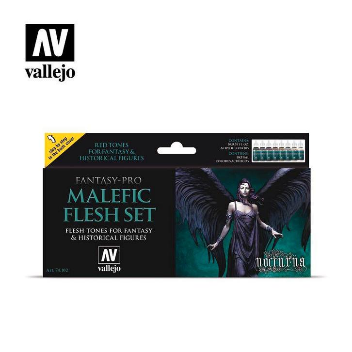 74102 Vallejo Fantasy Pro Malefic Flesh Set (8 x 17 ml), Hobby en Vrije tijd, Modelbouw | Figuren en Diorama's, Nieuw, Figuur of Figuren