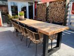 Tuintafel met 8 stoelen, Tuin en Terras, Tuintafels, Ophalen, Gebruikt, Rechthoekig, Hout