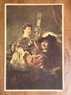 Rembrandt met Saskia - Oude prentbriefkaart, Ophalen of Verzenden, 1940 tot 1960, Ongelopen