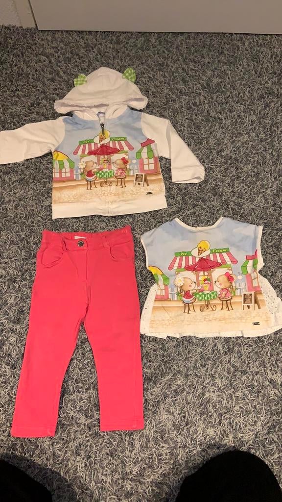 Mayoral 3 delig setje 12 maanden, Mayoral, Meisje, Ophalen of Verzenden, Zo goed als nieuw