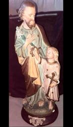 Heilige Joseph met kind ..antiek groot prachtig beeld, Antiek en Kunst, Ophalen of Verzenden