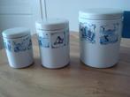 porseleinen voorraad potten blauw wit, Ophalen of Verzenden