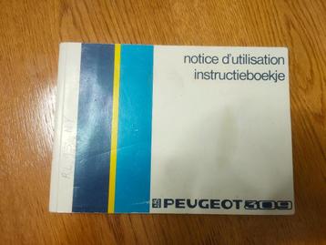 Instructieboekje Peugeot 309 GL (-Profil) GR SR GT beschikbaar voor biedingen