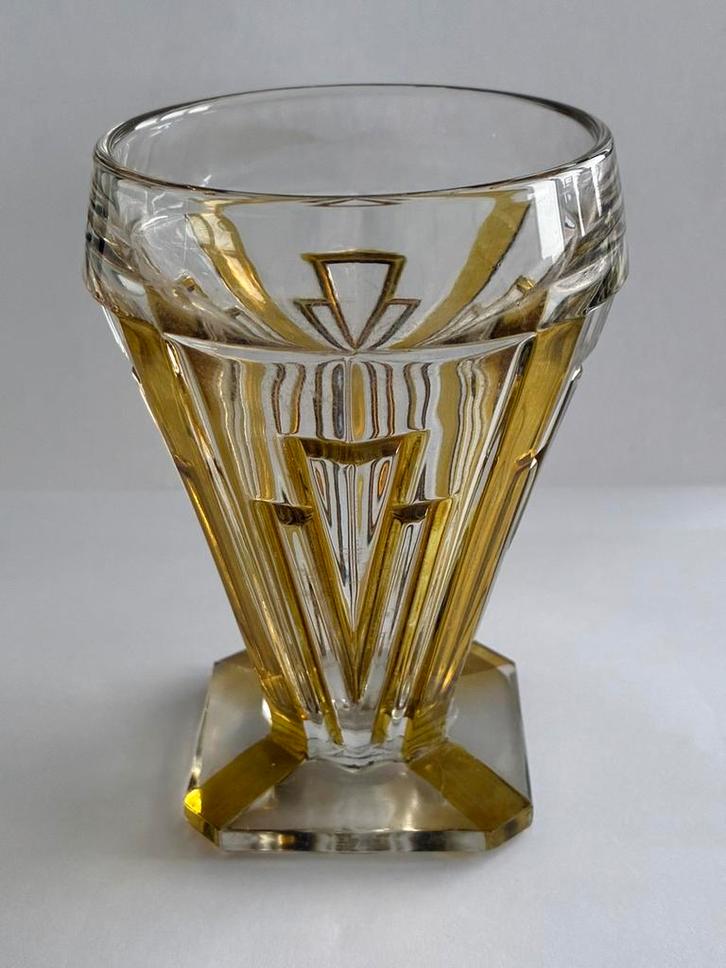 Antiek Boheems art deco glas. Erg mooi, Antiek en Kunst, Antiek | Vazen, Ophalen of Verzenden