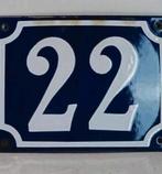 1 X emaille huisnummer bord nr 22, Antiek en Kunst, Antiek | Emaille, Ophalen of Verzenden