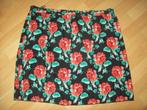 NIEUW! Schattige vintage bloem rok maat 3XL = 48 50, Verzenden, Nieuw, Zwart, Rok