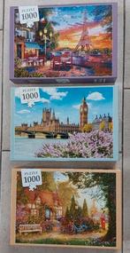 Set van 3 Legpuzzels - 1000 stukjes, Hobby en Vrije tijd, Denksport en Puzzels, Ophalen of Verzenden, 500 t/m 1500 stukjes, Zo goed als nieuw