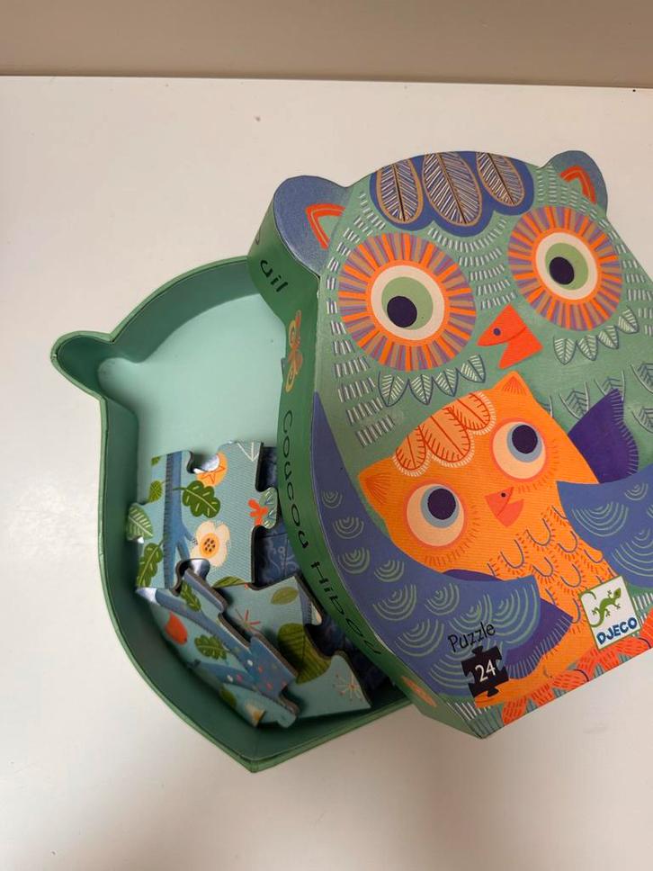 Djeco Puzzels (2 stuks), Kinderen en Baby's, Speelgoed | Kinderpuzzels, Zo goed als nieuw, 2 tot 4 jaar, 10 tot 50 stukjes, Van hout