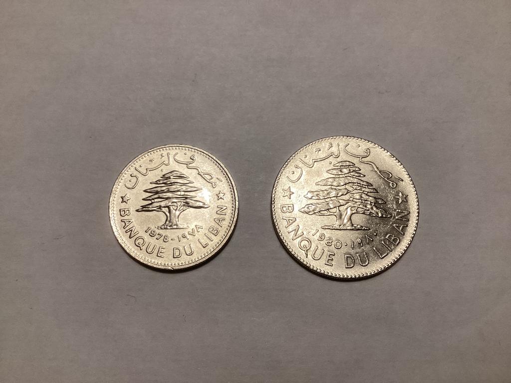 Libanon 50 piatres + 1 Livre, Ophalen of Verzenden, Overige landen