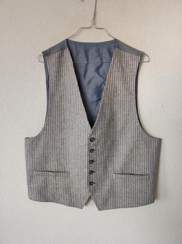 Vintage gilet / waistcoat / print / grijs / medium / M /  beschikbaar voor biedingen