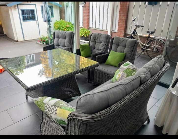 Bois Le Duc Tuin/Loungeset, Tuin en Terras, Tuinsets en Loungesets, Zo goed als nieuw, Wicker, Hocker, Ophalen