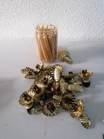 kerstboom kandelaarsjes met gouden kerstboomkaarsjes, Diversen, Kerst, Ophalen of Verzenden