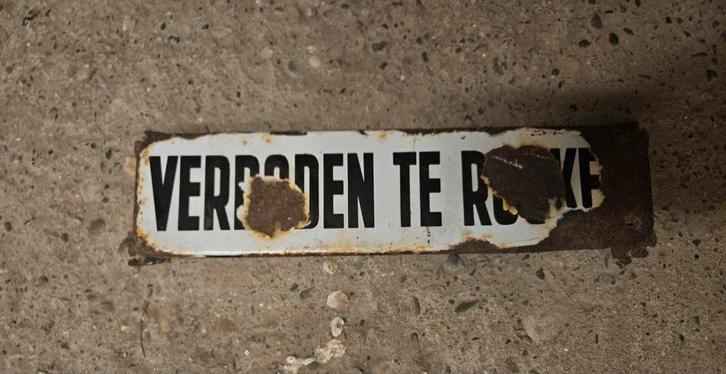 Emaille bordje - Verboden te roken, Antiek en Kunst, Antiek | Emaille, Ophalen of Verzenden
