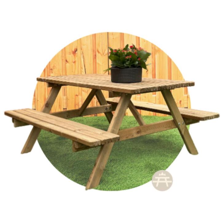 Picknicktafel Robuust gratis bezorgd voor maar €175,-, Tuin en Terras, Picknicktafels, Nieuw, Rechthoekig, Hout, Inklapbaar, Ophalen of Verzenden