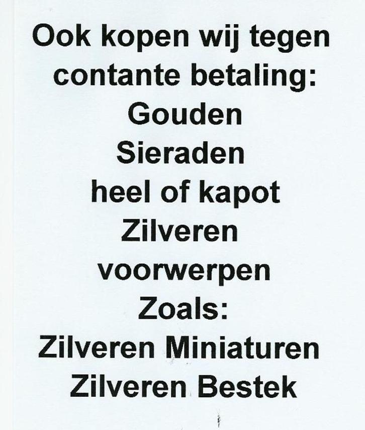 U kan 6 dagen per week gratis uw goud laten taxeren tot15:30, Sieraden, Tassen en Uiterlijk, Antieke sieraden, Ring, Zilver, Ophalen of Verzenden