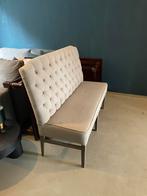 Bankje tweezits rustiek fauteuil sofa, Minder dan 150 cm, Stof, Ophalen, Tweepersoons