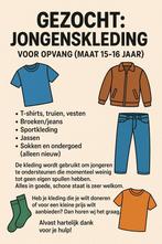 Gezocht; Jongenskleding voor opvang ( maat S, M, L), Ophalen of Verzenden